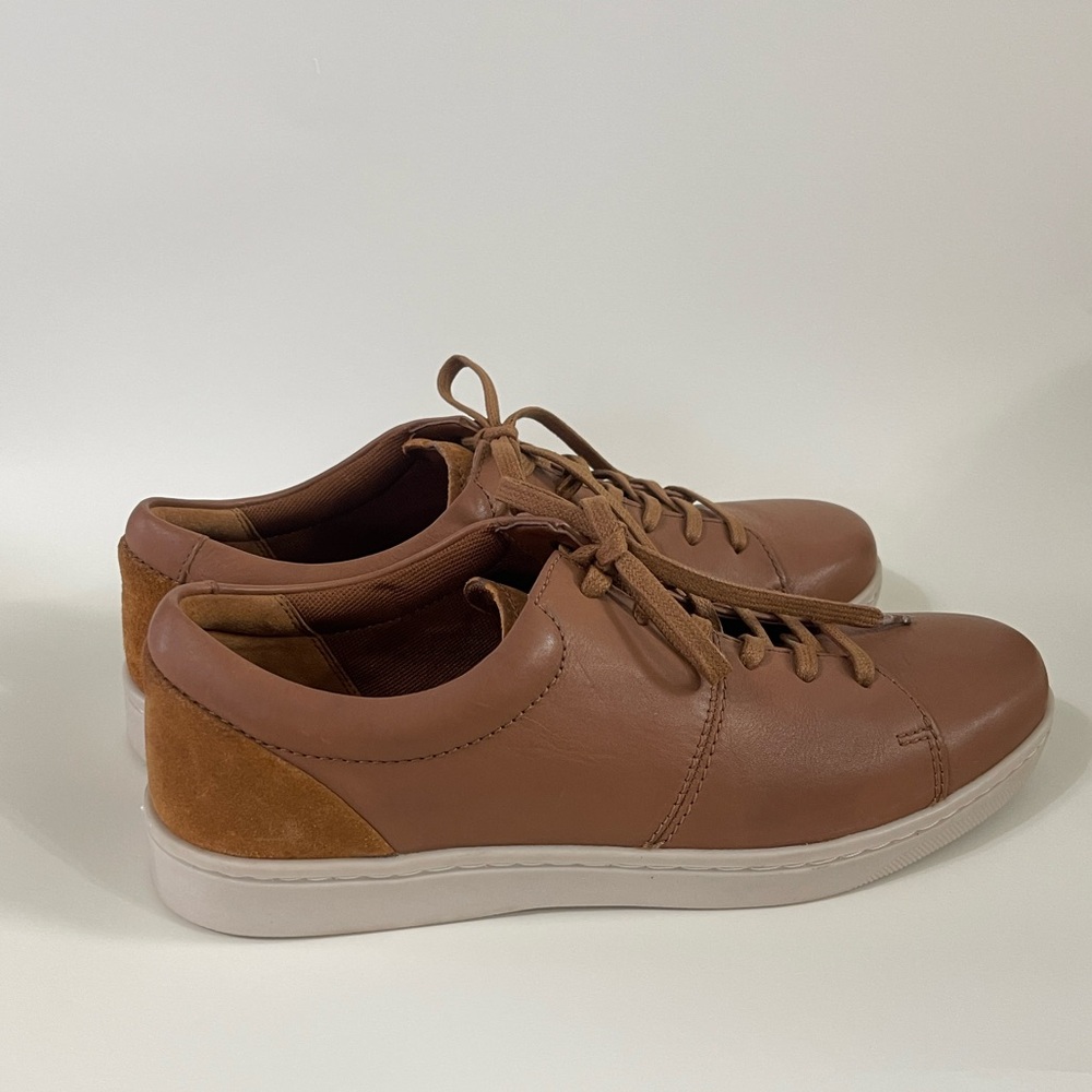 Clarks Mens Kitna Vibe Tan Leather Casual Sneakers Shoes New sz 10 - Picture 5 of 9